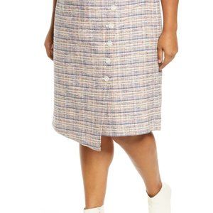 NWT - Halogen Faux Wrap Tweed Pencil Skirt
